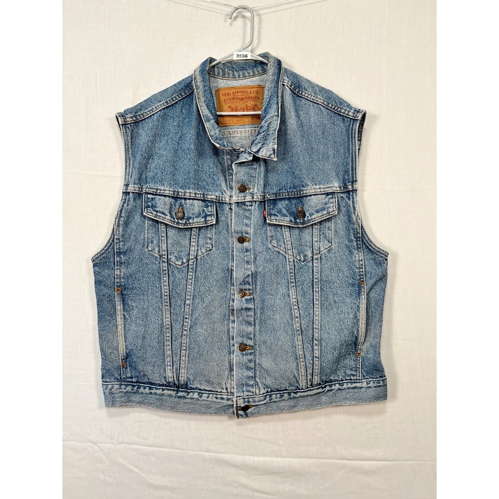 Levi's 70595 4891 Vintage Blue Denim Trucker Vest Mens XXL Sleeveless Jacket